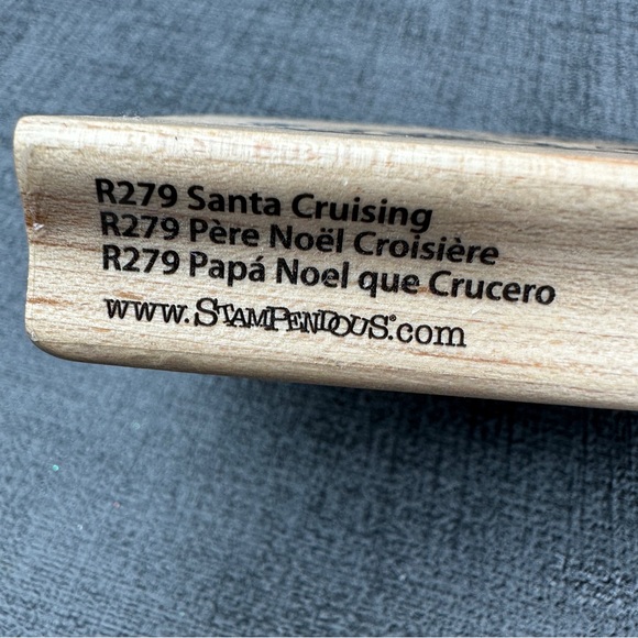Christmas Santa Stamp, Wood Mounted Rubber Stamp, Stampendous Santa Cruising Sta - Picture 4 of 9